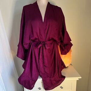 Elegant Burgundy Kimono Robe